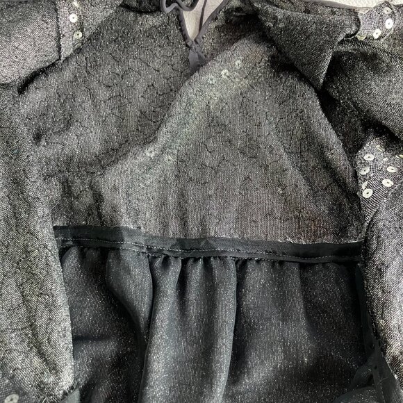 1970s Silver Sequined Modest Long Sleeve Maxi Dress - Picture 9 of 15